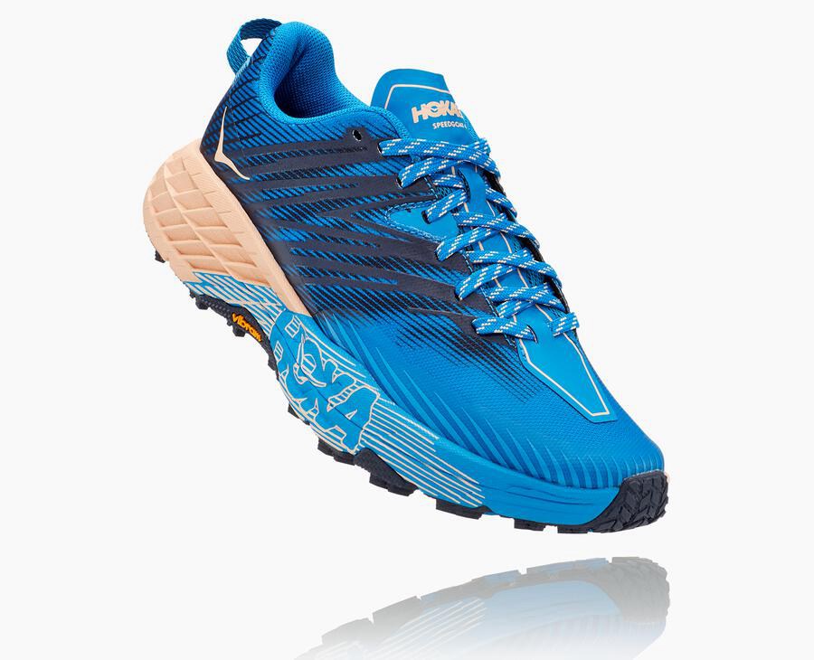 Hoka One One Speedgoat 4 - Women Trail Shoes - Blue,Australia LFU-231560